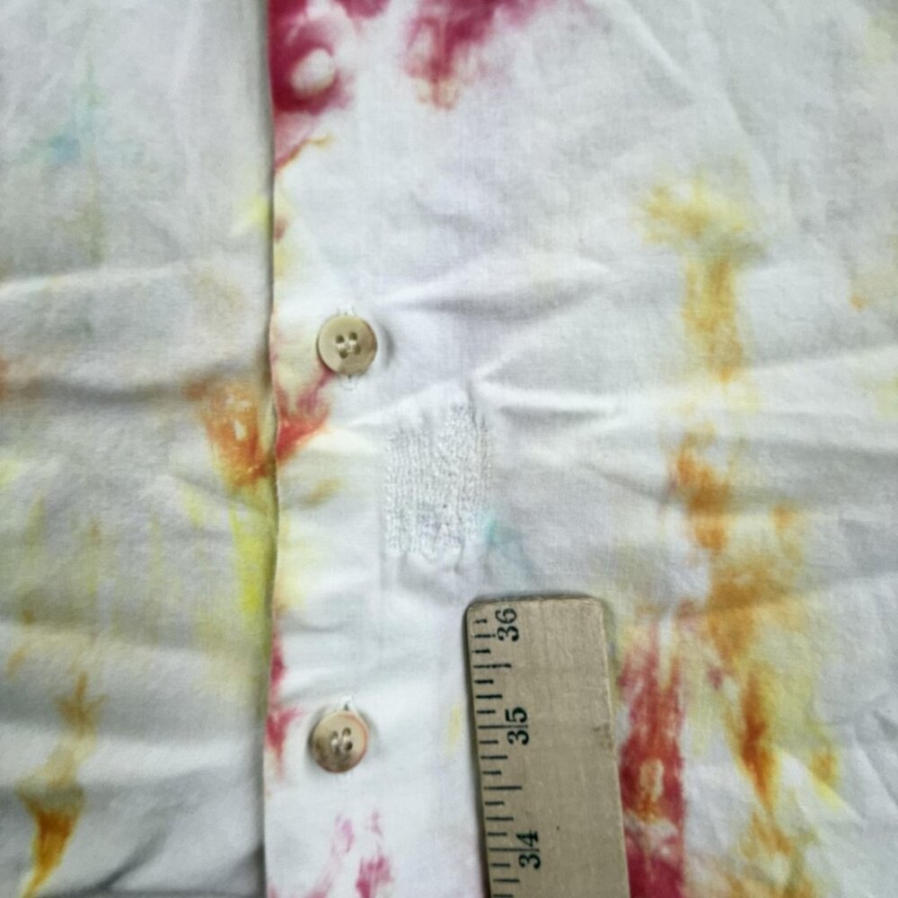 Vintage Banana Republic Shirt Mens Large Tie Dye Button Up Short Sleeve 80s - Picture 8 of 14